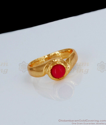 Gold ring with coral and turquoise - zarapkhana