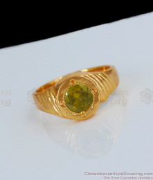 Beautiful Sapphire Yellow Stone Original Impon Men Rings For Daily Wear Buy Online FR1079