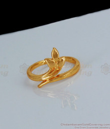 Simple Leaf Design Daily Wear Original Impon Finger Ring Collections Gati Stone FR1082