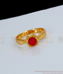 Daily Wear Pavala Stone Original Impon Finger Rings For Ladies FR1086