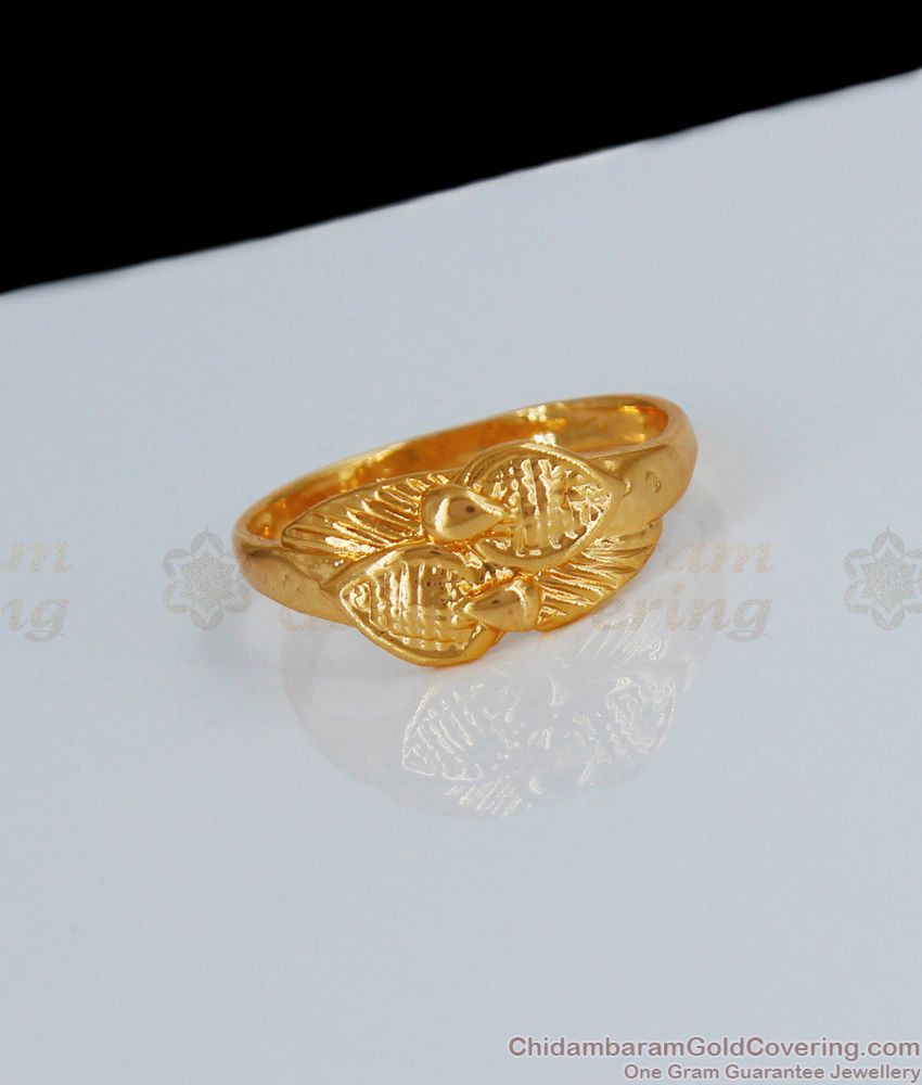 Simple Design Original Impon Finger Ring Collections From Chidambaram Gold Covering FR1105