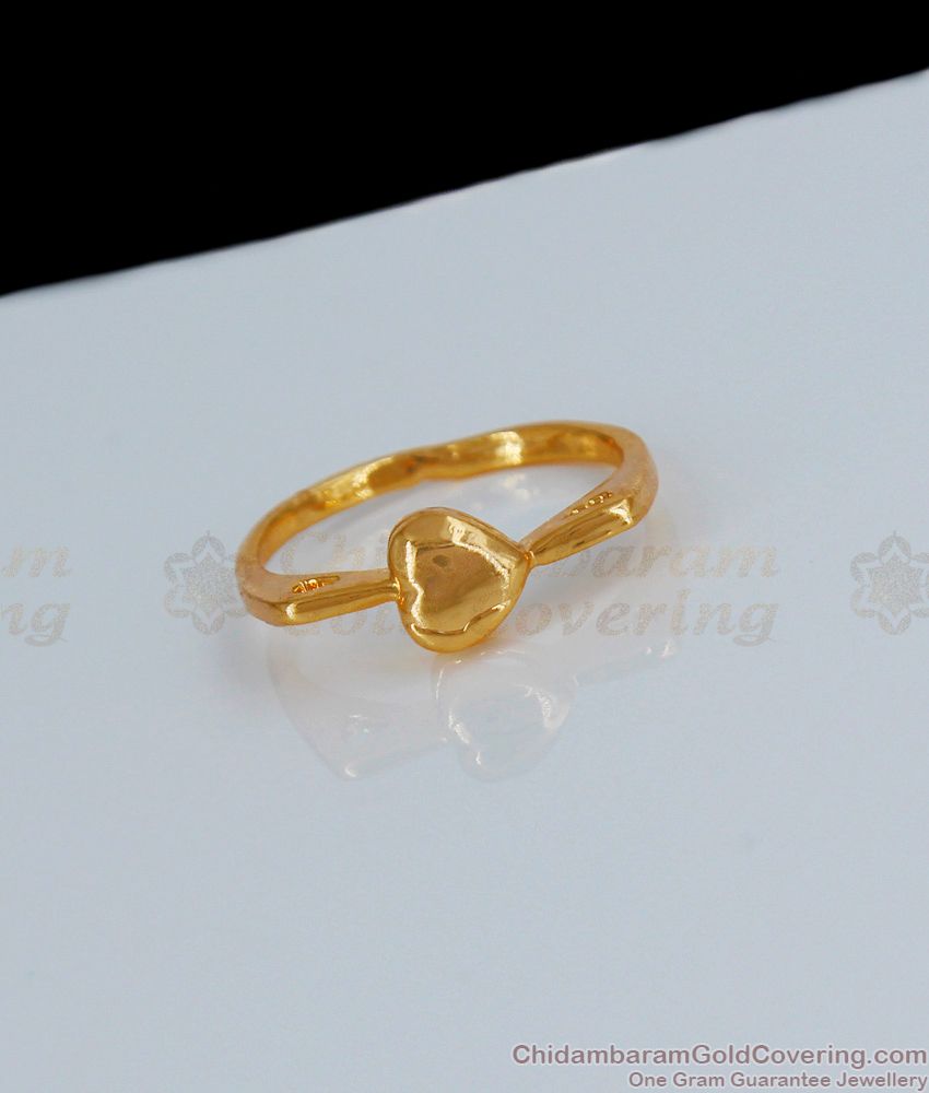 Buy One Gram Gold Cute Single White Stone Mango Design Ladies Finger Ring