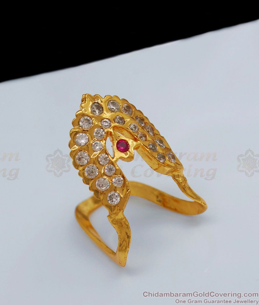 fr1117 latest king crown design ruby white stone finger ring for daily use online 1