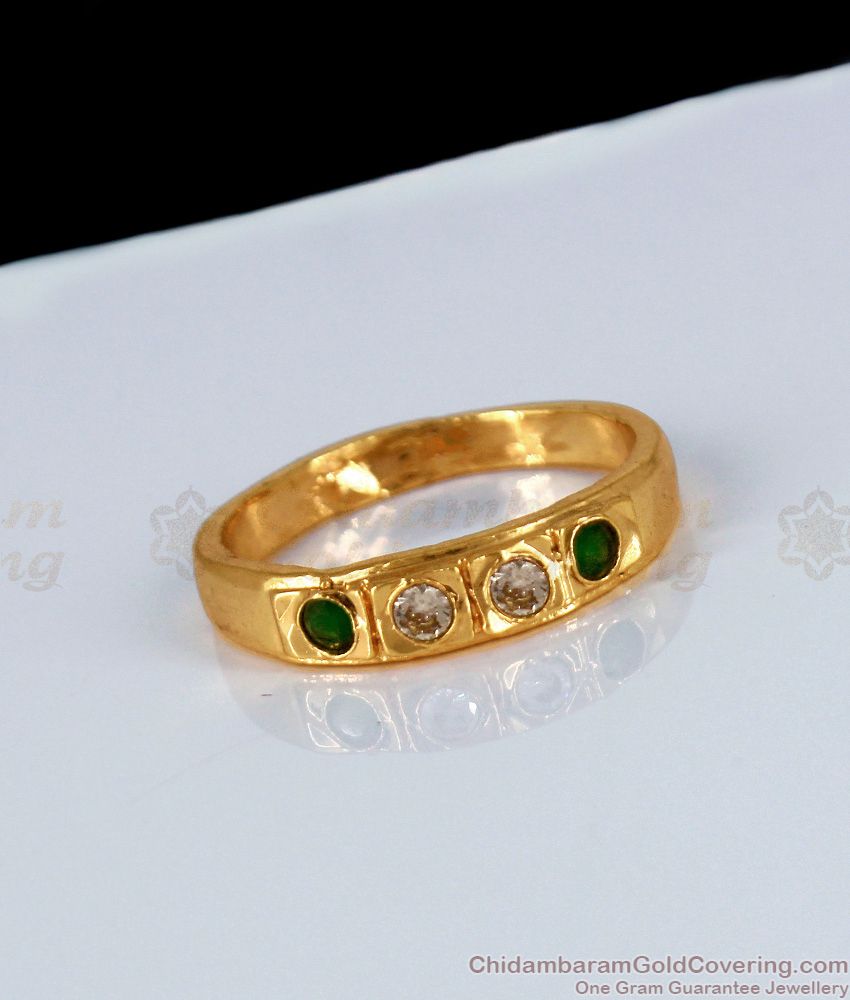 Original Impon Attractive Emerald White Stone Finger Ring For Women FR1121