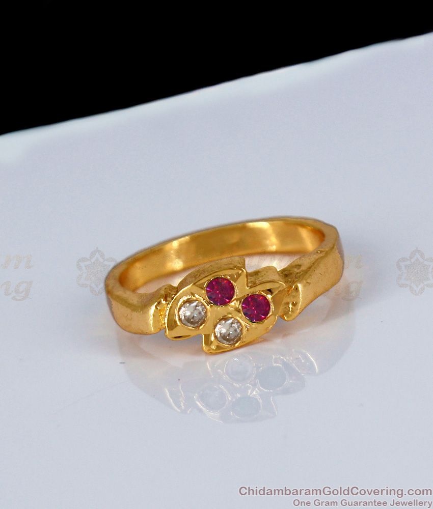 Original Impon Ruby White Stone Finger Ring Daily Use FR1125