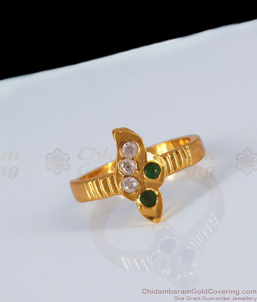 New Arrival Original Impon Finger Ring Emerald White Stone FR1127