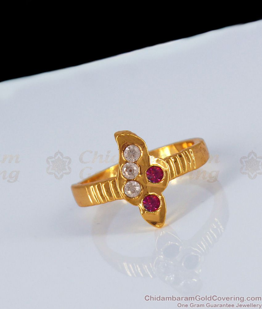 Original Impon Ruby White Stone Finger Ring Collections FR1128