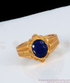Blue Sapphire Original Impon Finger Rings For Mens Daily Wear Fr1131