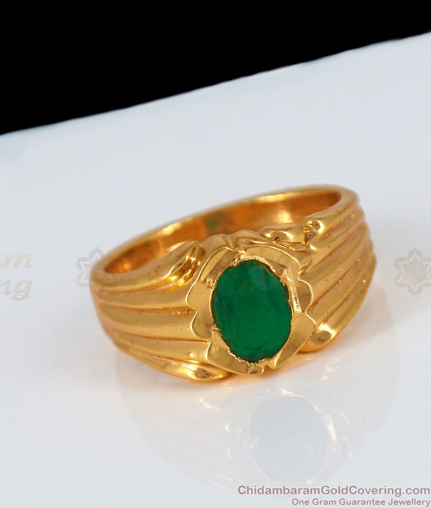 Latest Emerald Stone Original Impon Men Rings For Daily Wear Buy Online FR1139