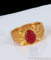 Big AD Red Stone Impon Finger Rings For Mens Daily Wear FR1145