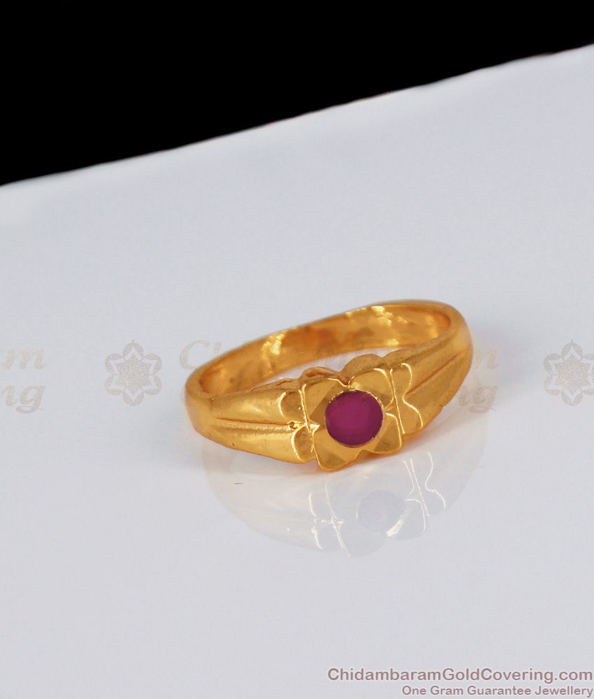 Newest Collection Pink Ruby Stone Impon Finger Rings FR1157