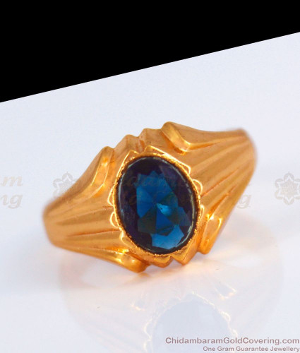 ASOS DESIGN ring with blue stone detail in gold tone | ASOS