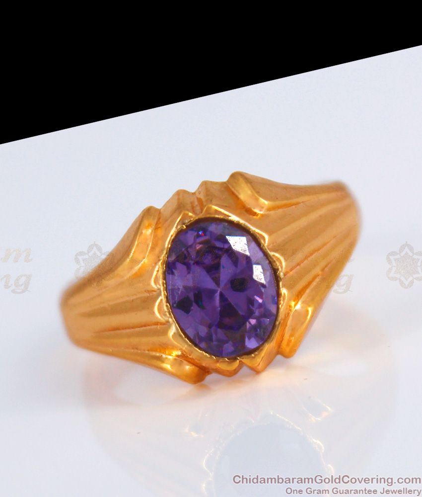 Attractive design Violet Stone Impon Gold Finger Ring FR1169