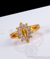 Yellow Sapphire White Stone Real Impon Finger Rings For Womens FR1172