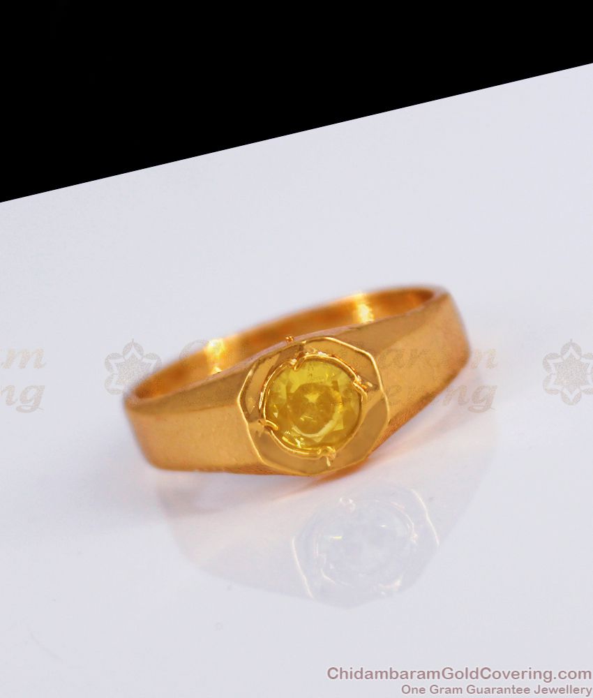 New Yellow Stone Pure Impon Gold Rings Fashion Collections FR1173