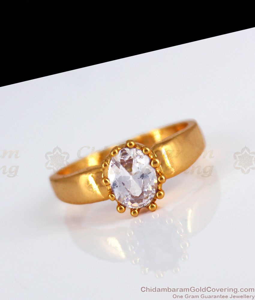 Sparkling White Stone Original Impon Gold Finger Rings FR1179
