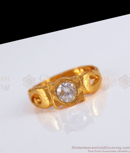 Buy Impon 1 Gram Gold Design Sangu Mothiram White Stone Sangu Ring Buy  Online