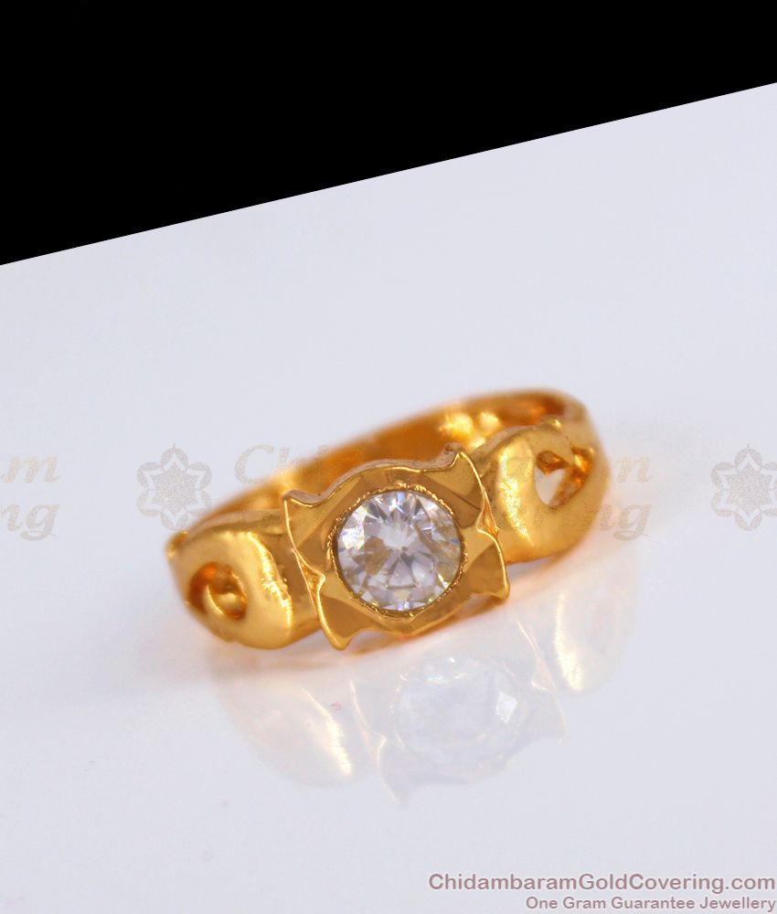 New Arrival Designer White Stone Impon Gold Rings FR1183