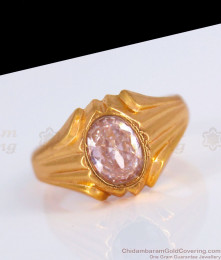 Big White Stone Impon Gold Rings For Mens FR1184