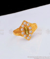 Yellow Stone AD White Stone Real Impon Gold Rings FR1199
