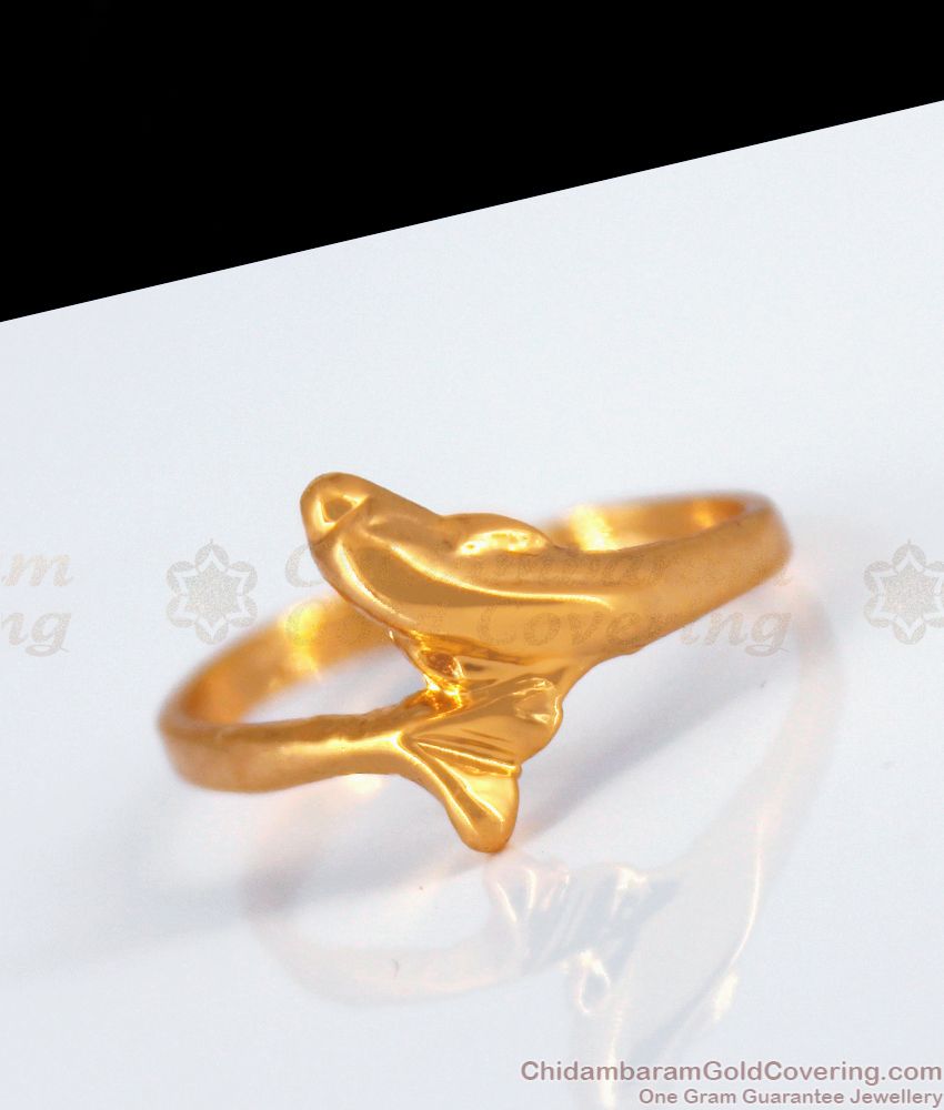 Beautiful Dolphin Design Original Impon Gold Ring FR1214