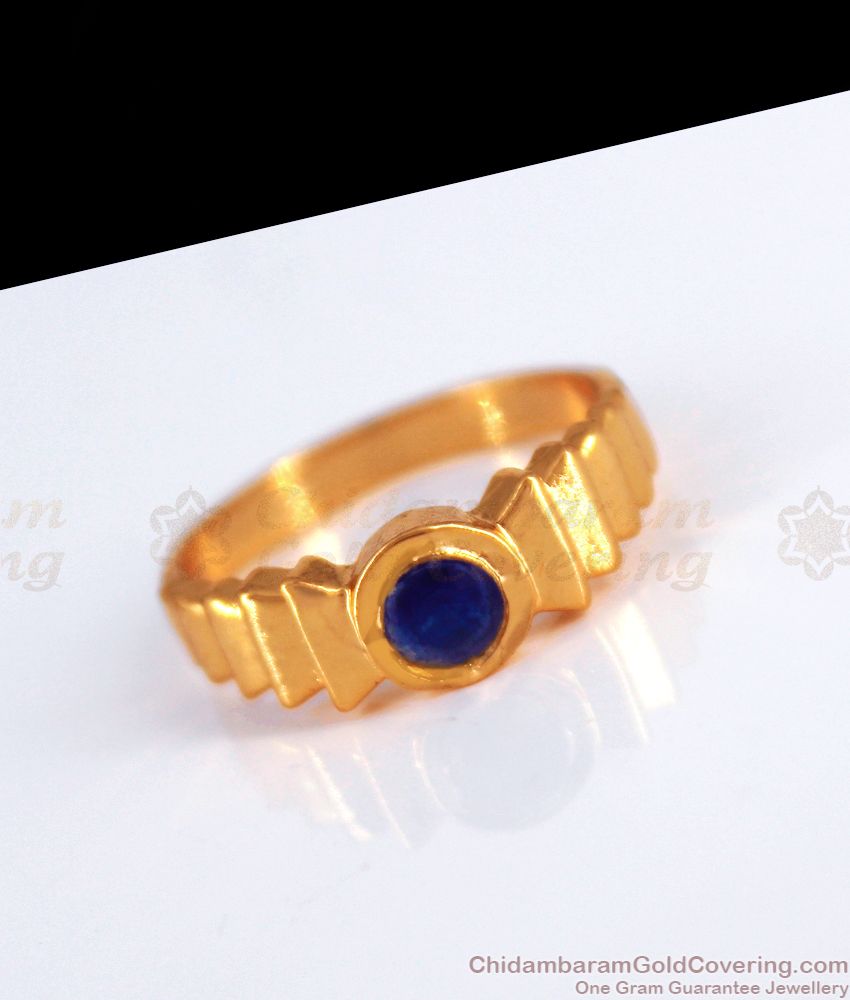 Original Impon Blue Sapphire Stone Finger Ring Collections FR1222