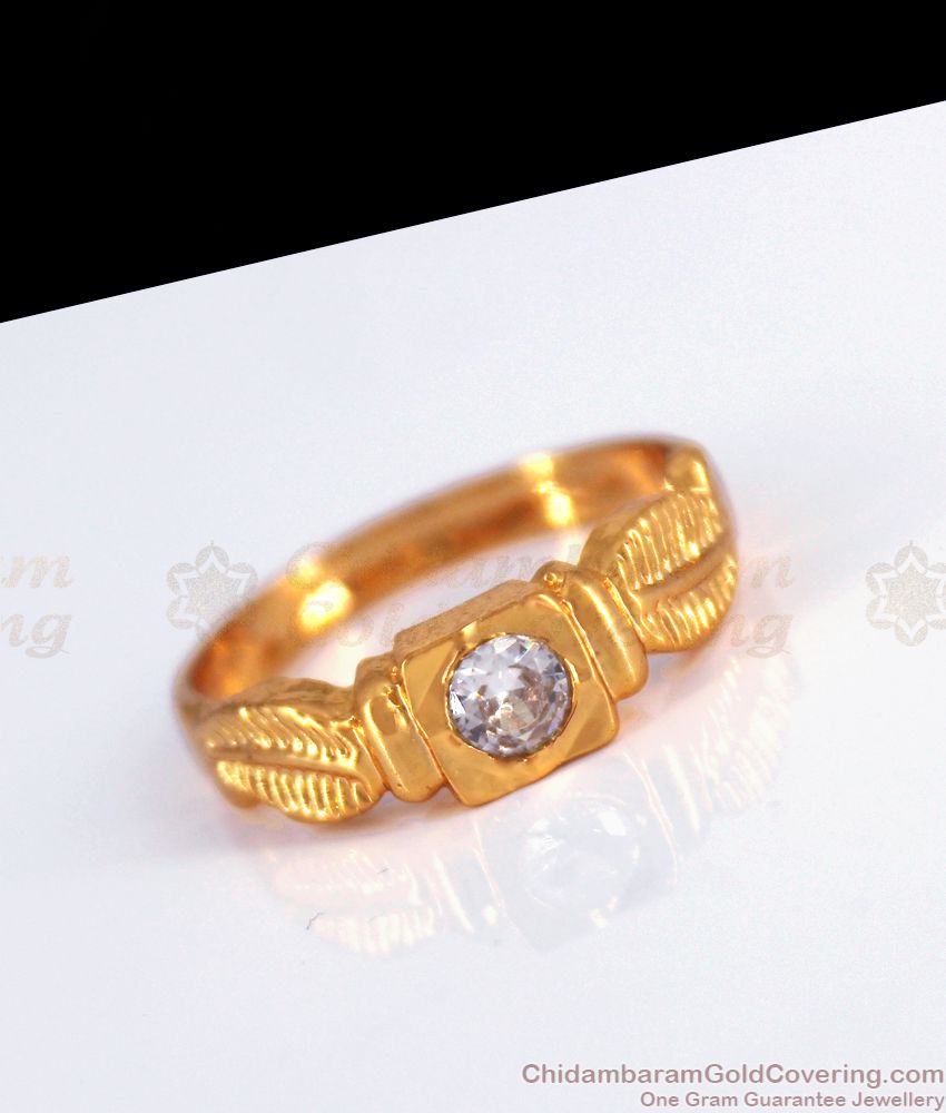 Attractive White Stone Impon Gold Finger Rings FR1223