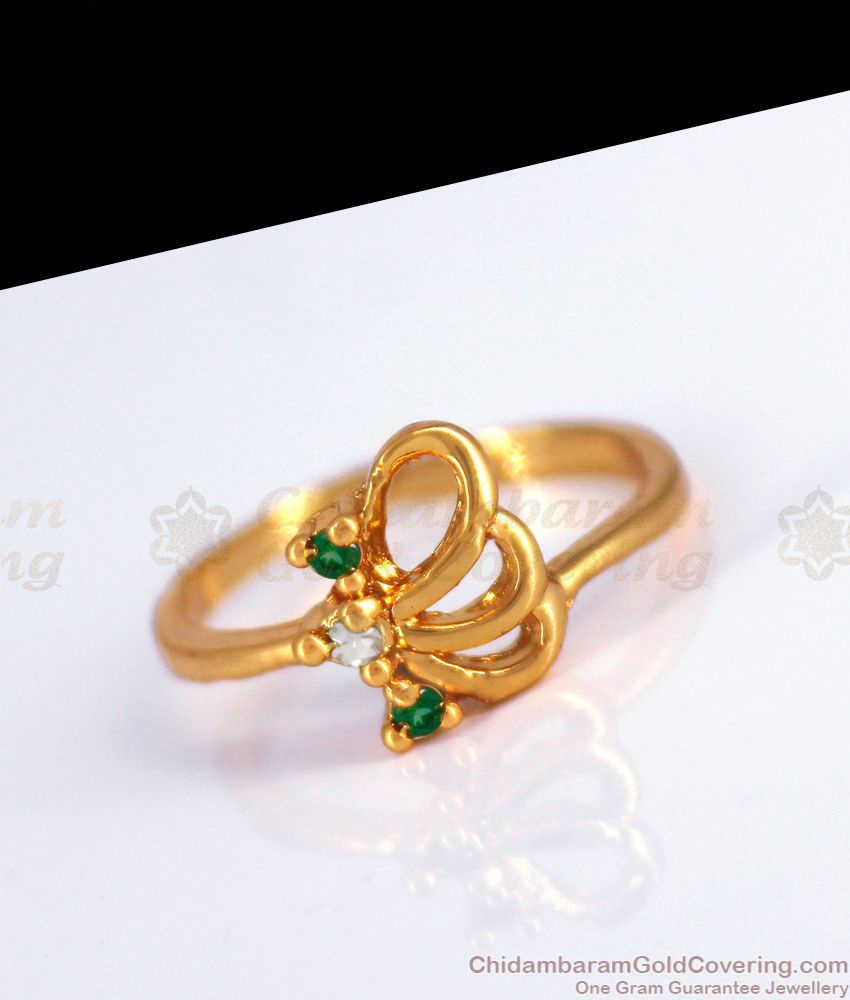 Peacock Design Impon Five Metal Gold Finger Rings FR1225