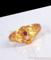 Multi Stone Impon Gold Finger Ring Design Daily Use FR1228