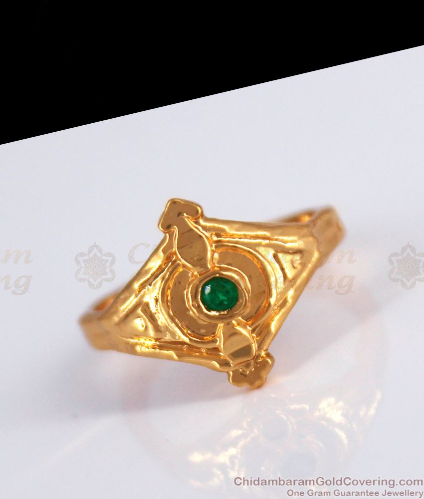 Green Stone Original Impon Gold Finger Rings FR1236