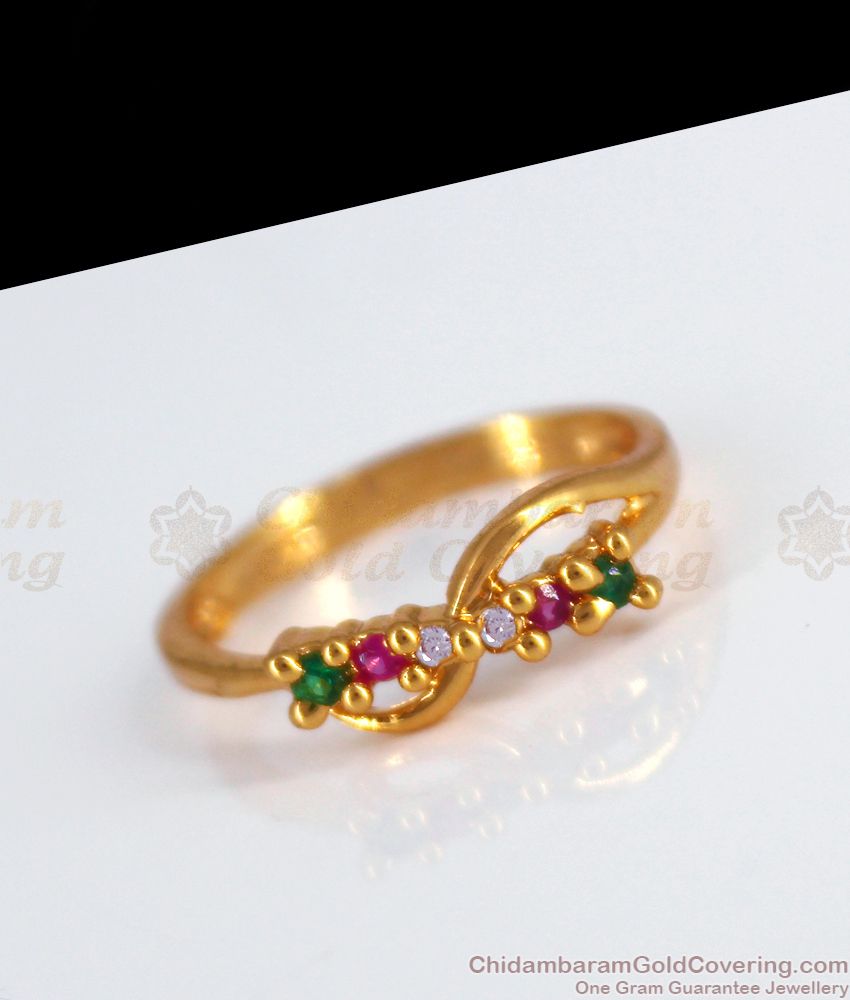 Multi Stone Original Impon Gold Finger Ring Designs FR1248