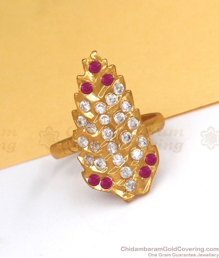 Leaf Design Impon Finger Ring Panchaloga Collection FR1259 Leaf Design Impon Finger Ring Panchaloga Collection FR1259