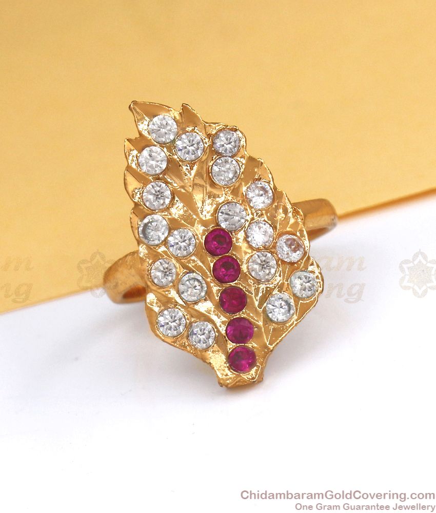 Daily Use Impon Panchaloha Finger Ring Leaf Design FR1264