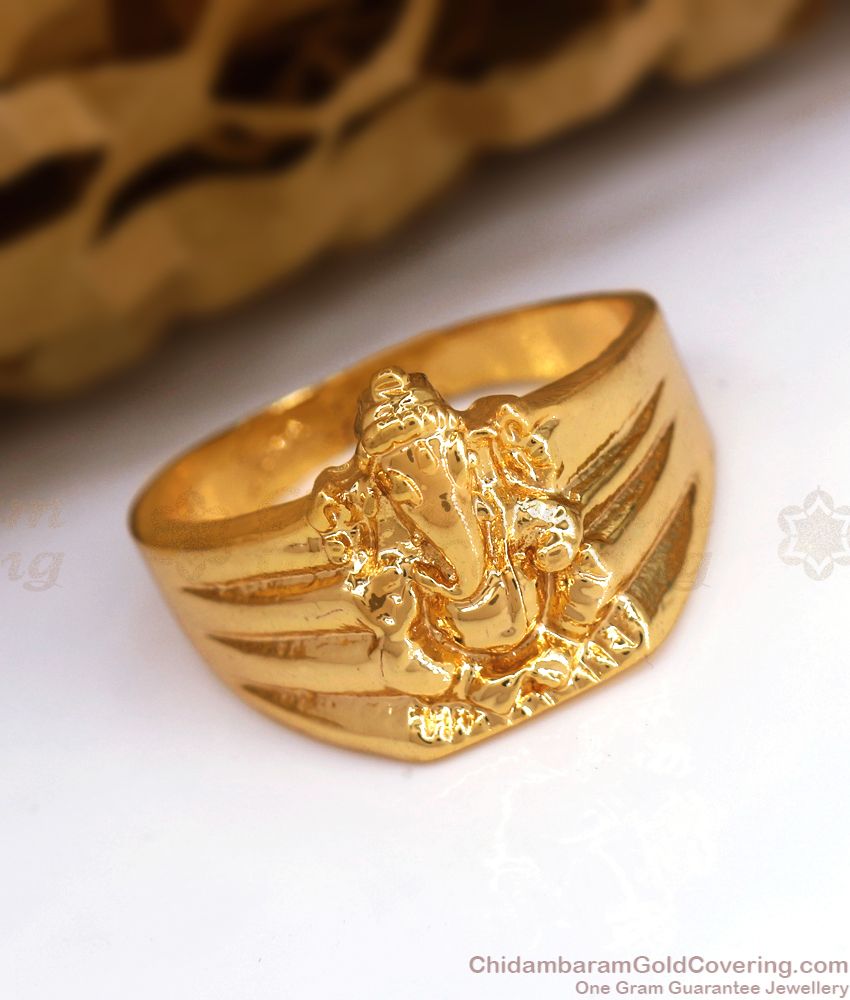 Home Lord Ganesha 22KT Gold Ring | Mens gold rings, Gold ring designs, Gold  jewellery design necklaces