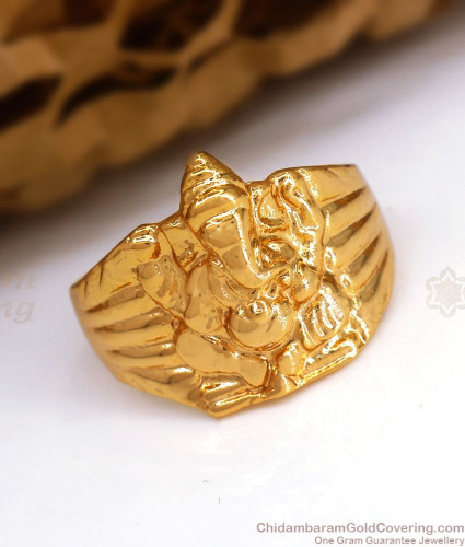 Divine Ganesha Gold Ring for Men