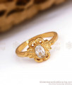 Original Impon White Stone Finger Ring 5 Metal Jewelry FR1285