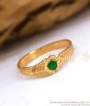 Thin Original Impon Finger Ring Emerald Stone Shop Online FR1287