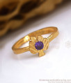 Tiny Leaf Design Amethyst Impon Finger Ring Collection FR1291