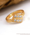 Original Impon Panchaloha Finger Ring With White Gati Stone FR1295