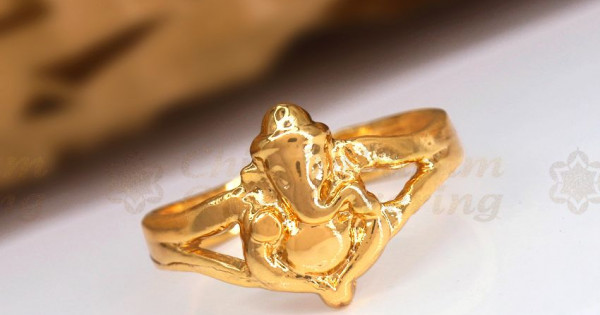 Buy Plain Vinayagar Design Gold Ring 01-01 at Amazon.in