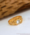 Stylish Impon Finger Ring White Stone Office Wear Design FR1325