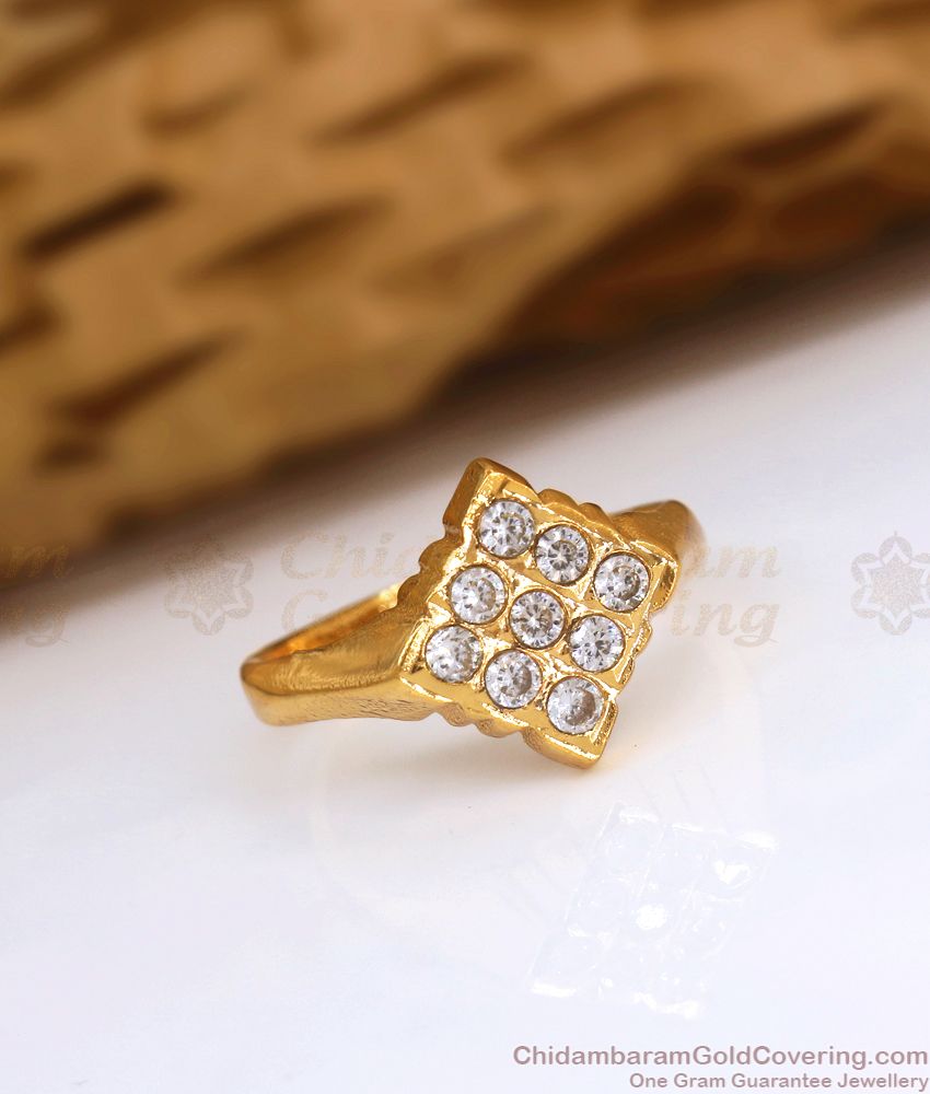 Pure Impon Plated Finger Ring Gati Stone Collections FR1331