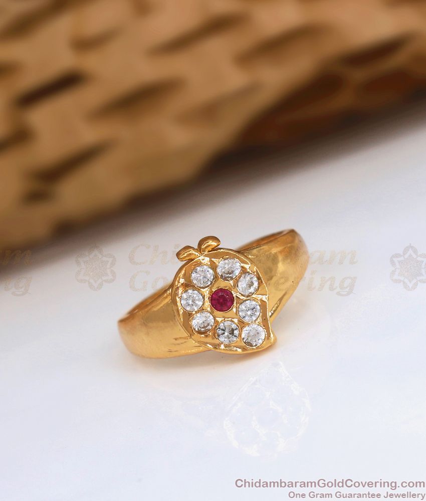 Original Impon Finger Ring Mango Design One Gram Gold Collections FR1341