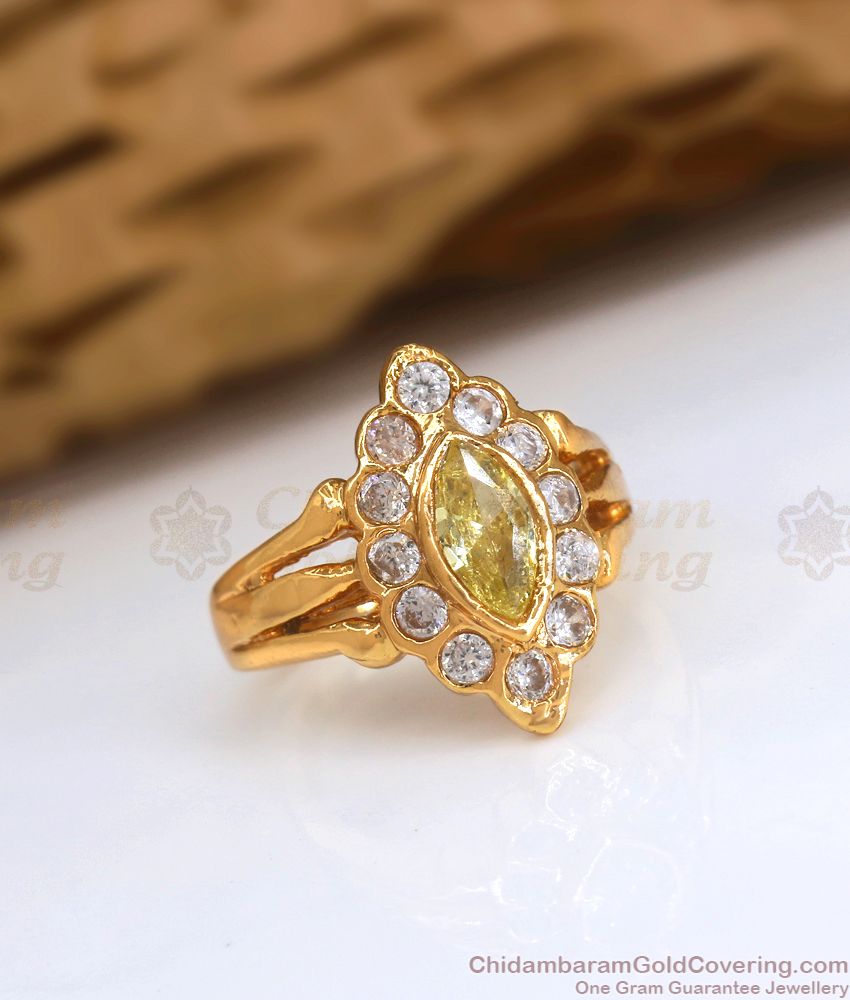 Majestic Diamond Collections Impon Finger Ring One Gram Gold Plated Jewelry FR1342