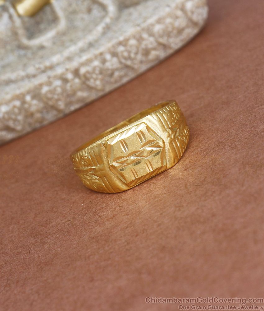 2 Gram Gold Plated Stylish Design Best Quality Ring for Men FR1349