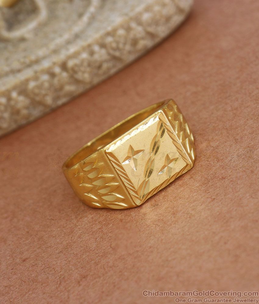 Real Gold Like Mens Finger Ring Collections Shop Online FR1372