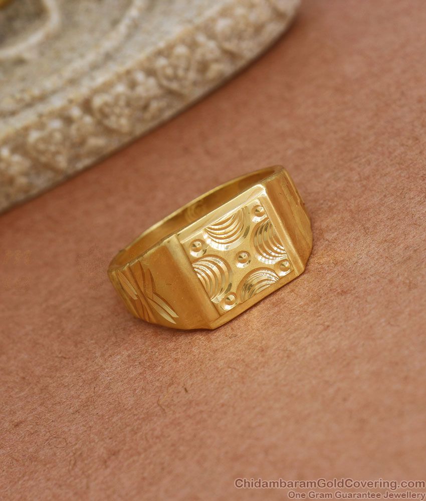 Fancy Latest Design Golden Ring for Men Under 200-saigonsouth.com.vn