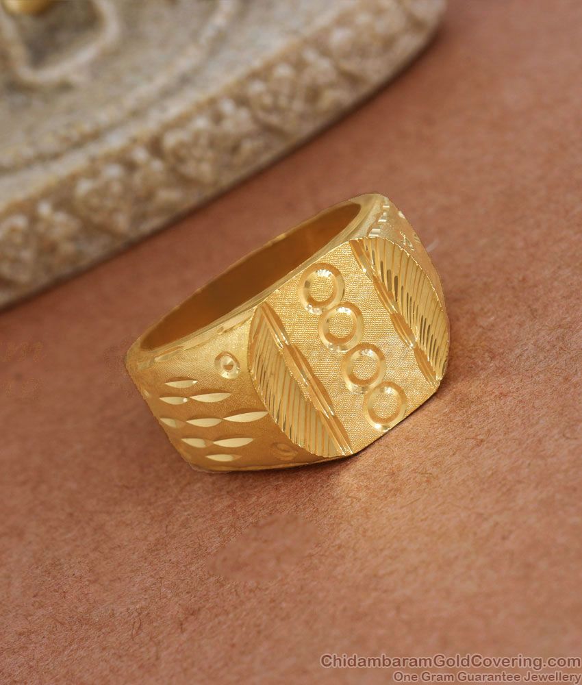 Handmade 2 Gram Gold Finger Ring Collections For Mens FR1386