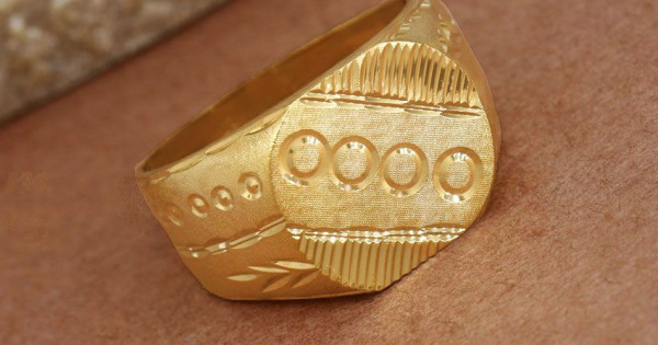 Two Gram Gold Stylish Mens Finger Ring Collection Online FR1387