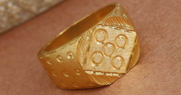 Artistic Gold Tone Mens Finger Ring Collection Shop Online FR1388